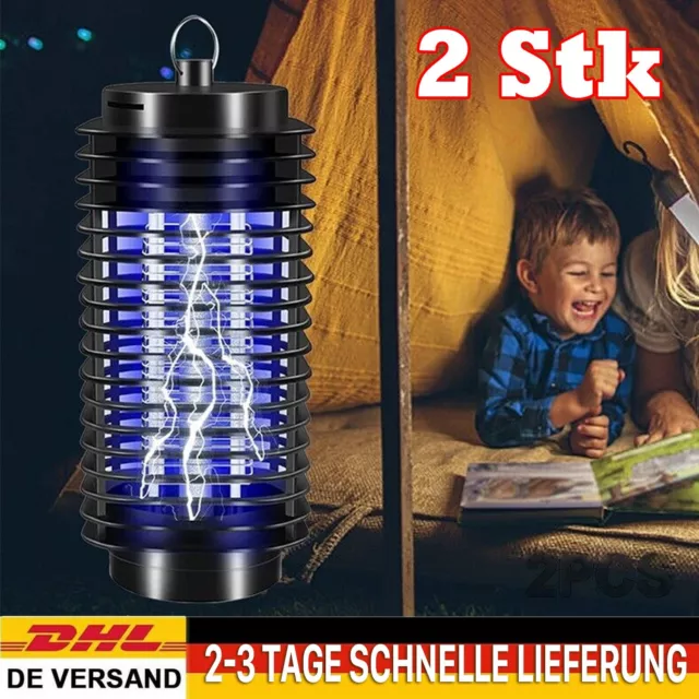 2Stk Insektenvernichter Lampe Elektrisch Mückenfalle UV Mückenlampe Mückenschutz