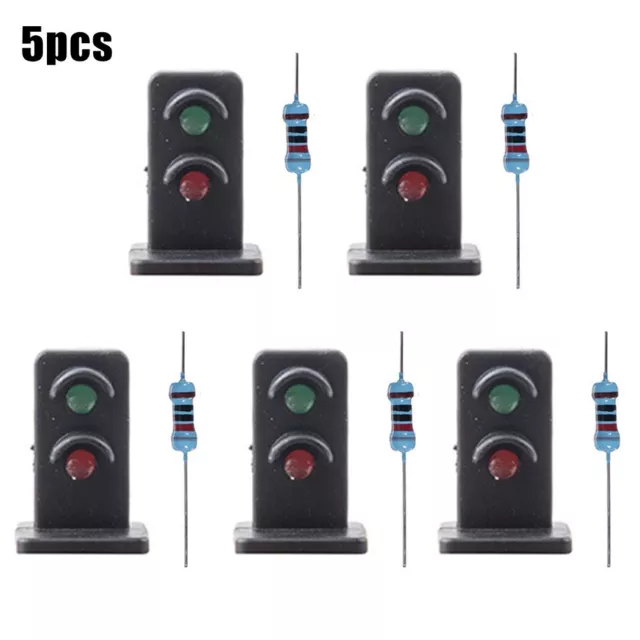 5Pcs 1:87 OO HO Gauge 20mm LEDs Made Green/Red Dwarf Signals 2 Aspects New