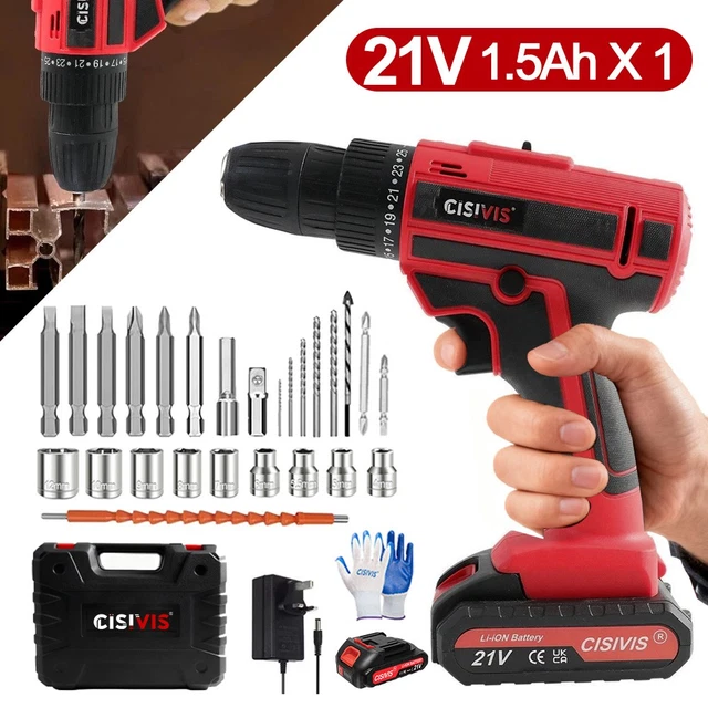 HYCHIKA Electric Cordless Drill 16.8V With 1.5Ah Battery, 45N·m And 23 1 Torque Setting, 10mm Keyless Chuck, 2 Variable Speed, 53PCS Accessories - View #8