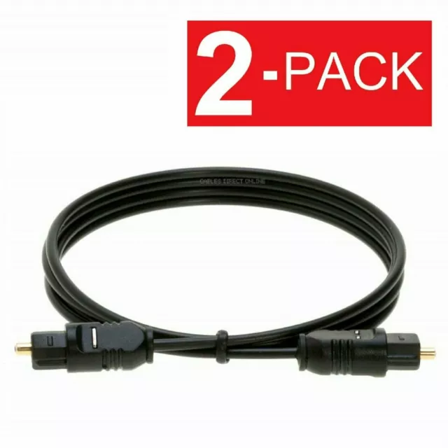 2-Pack 6 FT Digital Fiber Optic Audio Cable Optical SPDIF TosLink