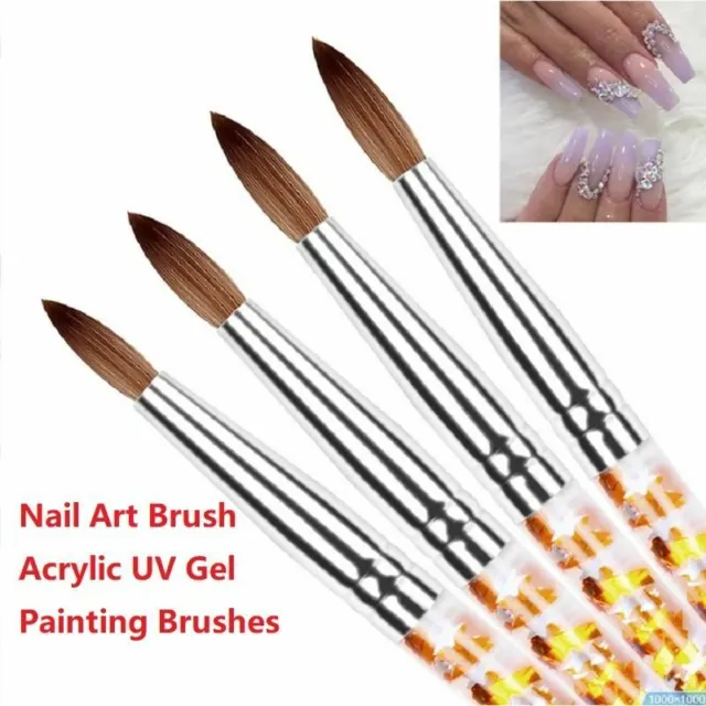 Nail Art Pennello Acrilico Penna Gel UV Intaglio Painting Strumenti Cristalli H