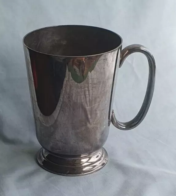 Vintage Engraved JBO & Sons EPNS Silver Plate Pint Tankard 1968 #496