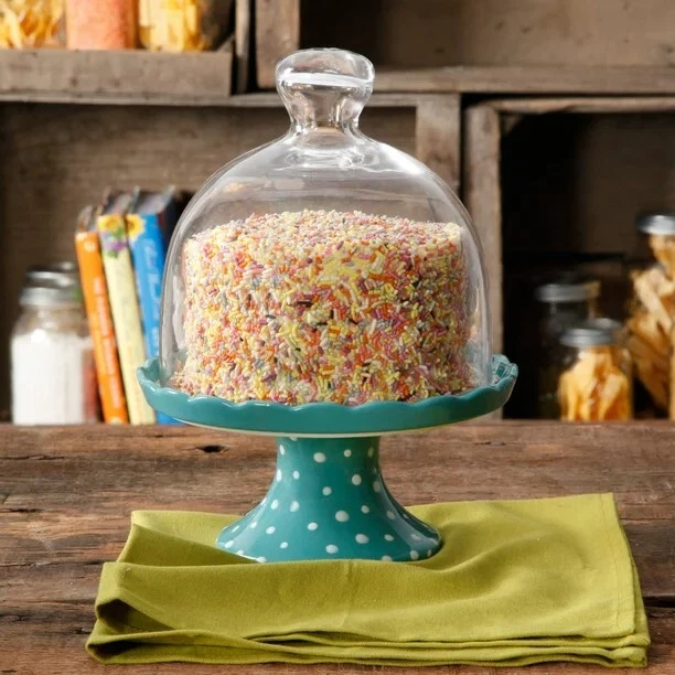 The Pioneer Woman 9.5 in x 10.2 in Ceramic/Glass Dinner Party/Birthday Cupcake S