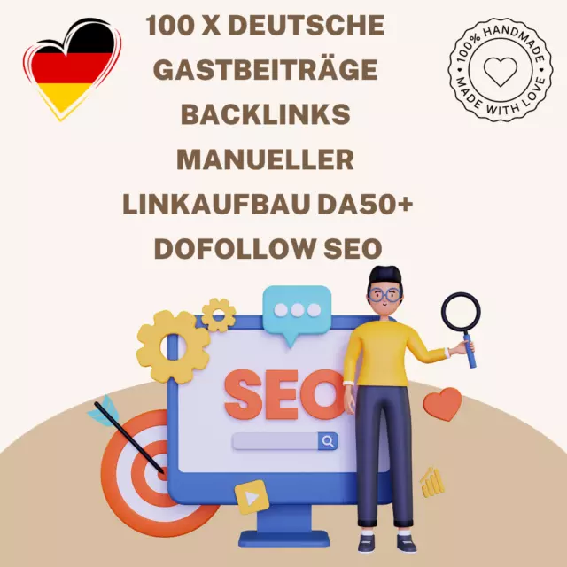 100 X deutsche Gastbeiträge Backlinks manueller Linkaufbau DA50+ DoFollow SEO