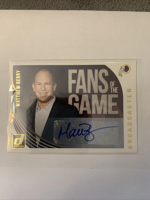 2018 Donruss Matthew Berry Fans of the Game Broadcaster Auto #FG-MB Redskins