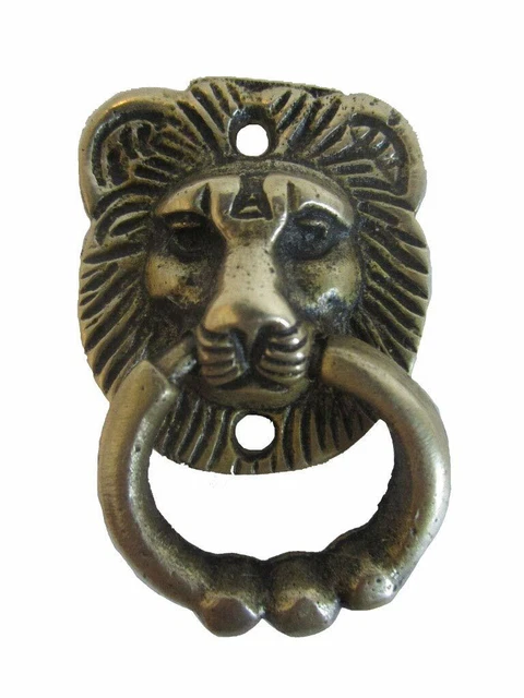Entièrement Laiton Fabriqué Traditionnel Petit Lion Forme Porte Heurtoir