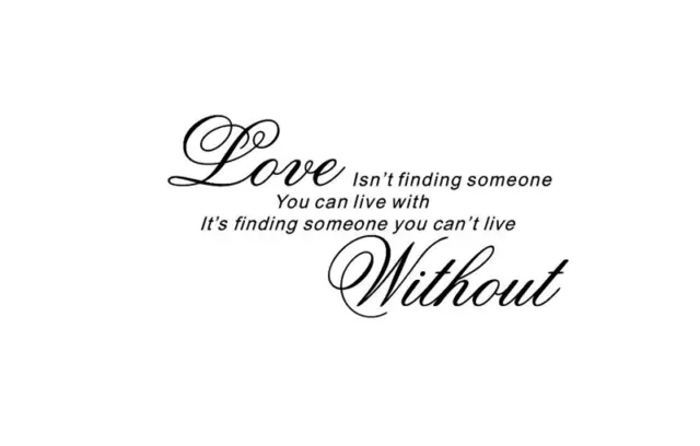 Love someone you can not live without Wall Quotes Wall Stickers 55cm x 28cm UK