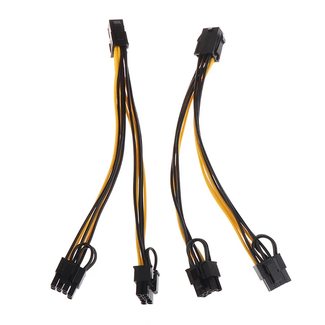 1Pc 6-Pin PCI Express To 2 X PCIE 8 (6+2) Pin Splitter Hub Power Cable Cord SN