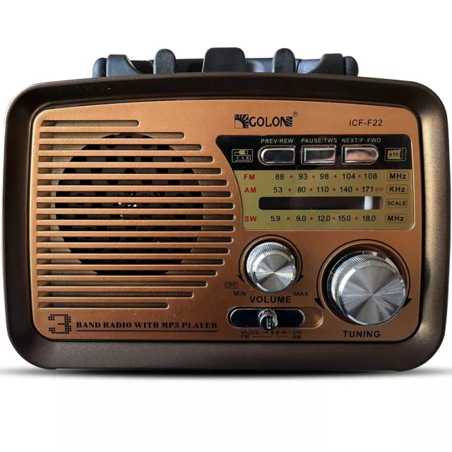 Nostalgie Retro Radio Bluetooth FM Vintage Kofferradio Küchenradio Golden Retoo