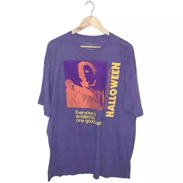 John Carpenters Halloween Tee Purple Michael Myers XL Movie Promo T-shirt Mens
