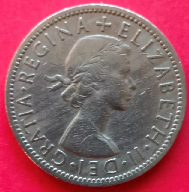 Moneta  Regno Unito  , 2 scellini  del 1957,  Regina Elisabetta II° ,  circolata