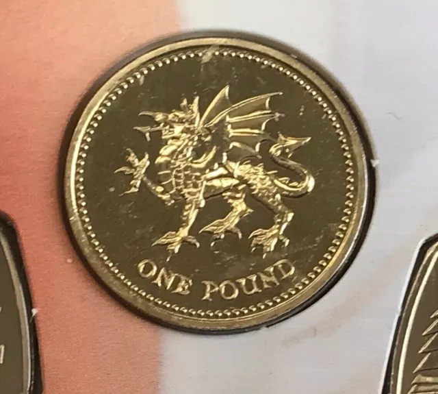 ~Simply Coins~ 2000 ONE 1 POUND WELSH DRAGON BRILLIANT UNCIRCULATED BU BUNC
