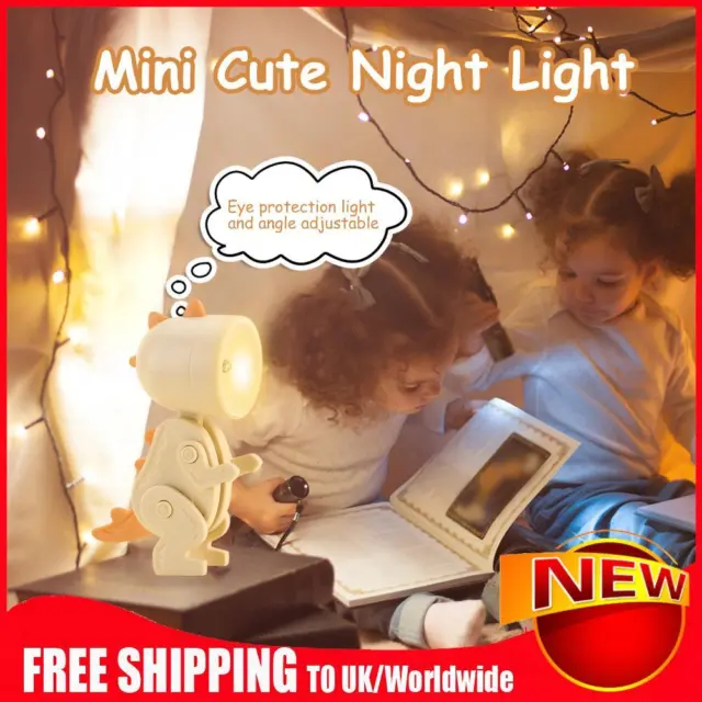 Folding Night Light Mini LED Desk Lamp Eye Protection Lights (Apricot-Dinosaur)