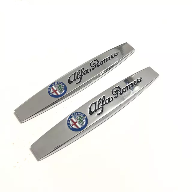 2pcs Metal Alfa Romeo lover Logo Fender Emblem Car Skirts Badge Decal Sticker