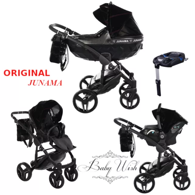 JUNAMA CLERMONT V2 BABY PRAM  2in1 3in1 ISOFIX + CARRYCOT + PUSHCHAIR + CAR SEAT