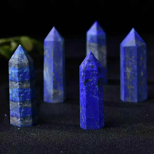 AAA+ Lapis Lazuli Quartz Crystal Point Obelisk Stone Wand Reiki Natural Specimen
