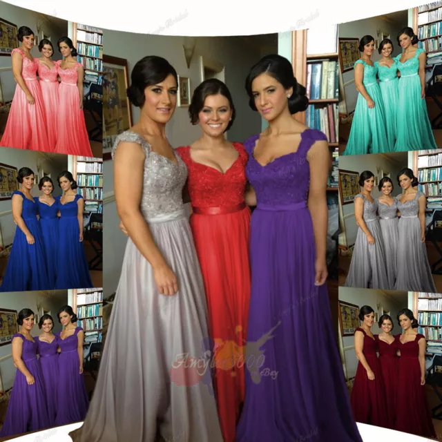 Evening Wedding Chiffon Formal Ball Gown Long Prom Bridesmaid Party Dress