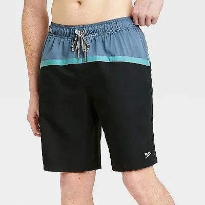 Speedo Men's Marina Anthracite Colorblock Swim Trunk