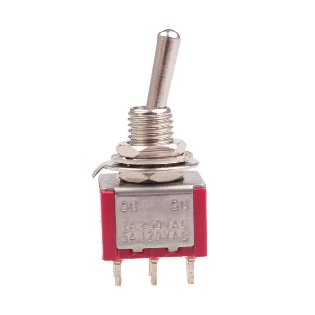 New 5A/120VAC DPDT ON/ON 6-Pin Panel Mounted MTS-202 Toggle Switch 2-Piece