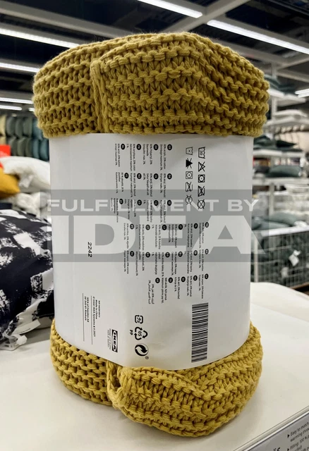 Brand New IKEA INGABRITTA 51x67 " Yellow Throw 804.951.63