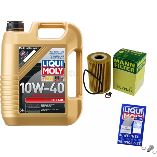 MANN-FILTER Ölfilter 5 L Liqui Moly Leichtlauf 10W-40 für BMW Z3 Roadster 1.8i