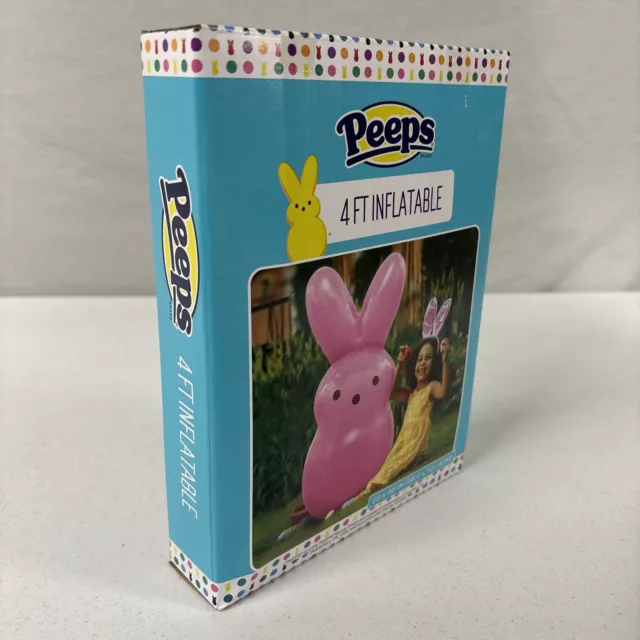 PEEPS Pink Bunny Rabbit Shaped Easter 4' Inflatable 23"x48" NEW 2