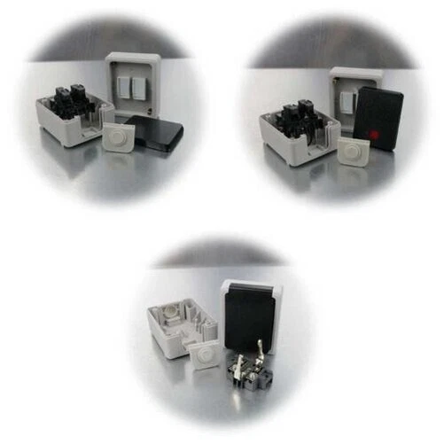 Zones Humides Commutateur de Programme " TAFF " IP44 Prises & pour Chambre 3