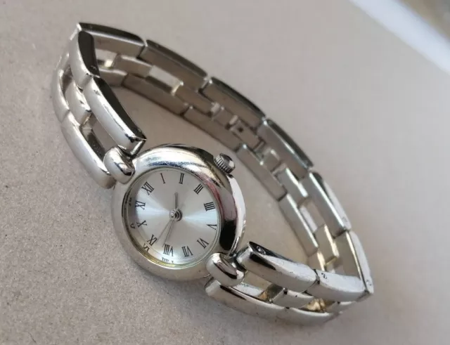 Montre Femme Classique Gourmette Quartz Watch Argenté Testée Neuve