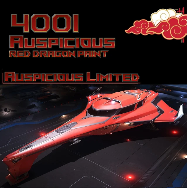 Skin (peinture) Star Citizen "Auspicious Red Dragon" Limité Pour Le Vaisseau 100i - édition 2954 - Code PC Neuf