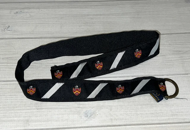 Ralph Lauren RL Classic Black White Red Stripe Crest Emblem Toddler Belt 3 3T