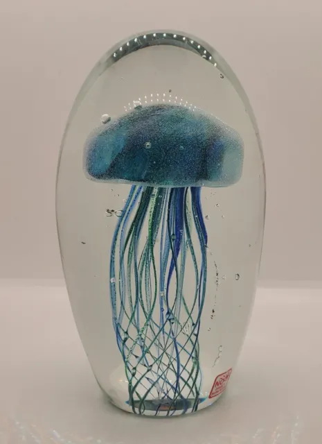Dynasty Gallery Collection Lrg 6.75" tall Teal Blue Glow in the Dark Jellyfish