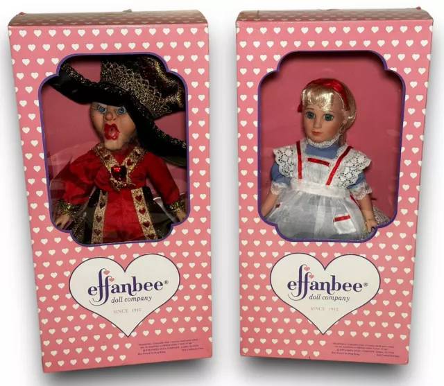 2Pc Alice In Wonderland (SV117) & Queen of Hearts (SV118) Effanbee Dolls NRFB