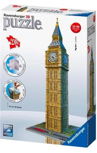 Ravensburger Big Ben Puzzle 3D 216 Pezzi Per Bambini da 8+ Anni 12554