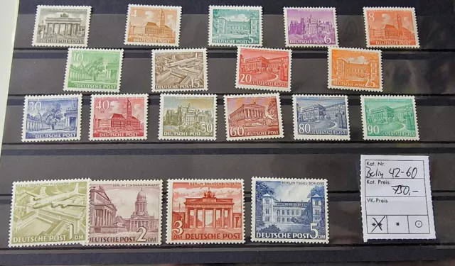 Berlin Briefmarkensatz postfrisch Michel Nummer 42-60 KW 750,00€