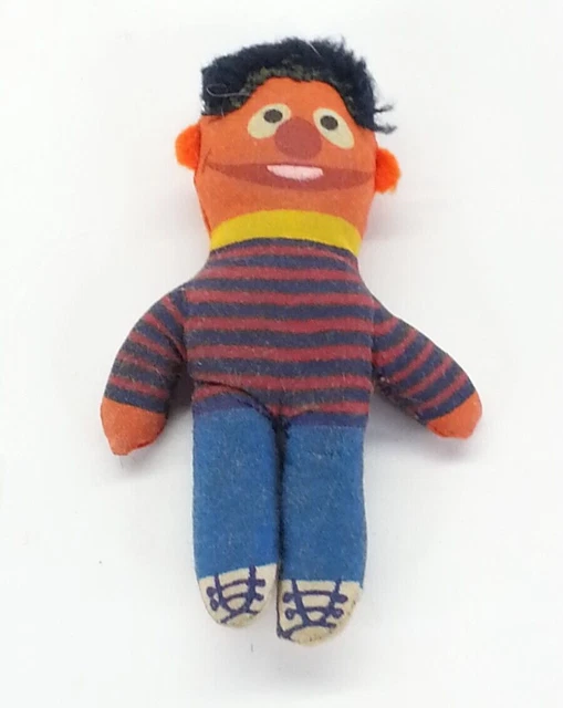 Vintage Ernie Sesame Street Muppet Jim Henson Plush Doll 4 Inches