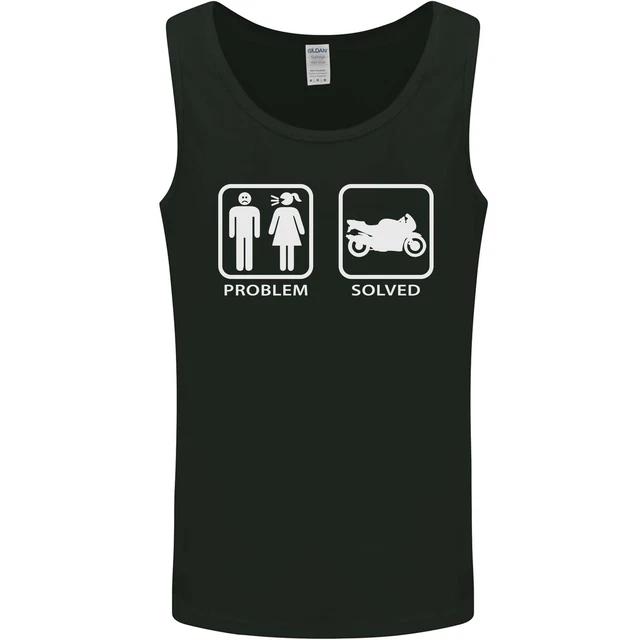 Motorbike Problem Solved Biker Motorcycle Mens Vest Tank Top