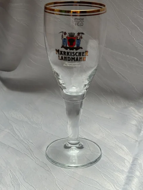 Bierglas Märkischer Landmann Glas bauchige Tulpe 0,3 l Aufdruck TOP NEU