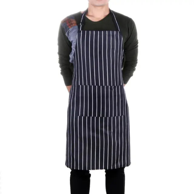 T0# Cotton Anti Oil Hanging Neck Apron Bar Coffee House Kitchen Cooking Bibs