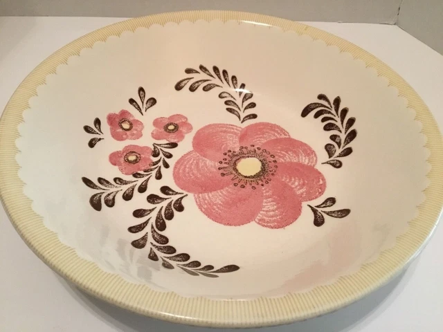 Vintage* Royal China by Jeannette Co. Large Round Serving/Pasta Bowl Pink Floral