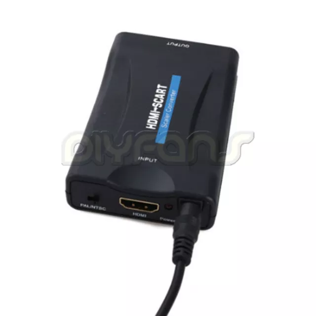 1080P Scart zu HDMI Scaler Konverter Video Adapter für DVD STB +USB Kabel DF