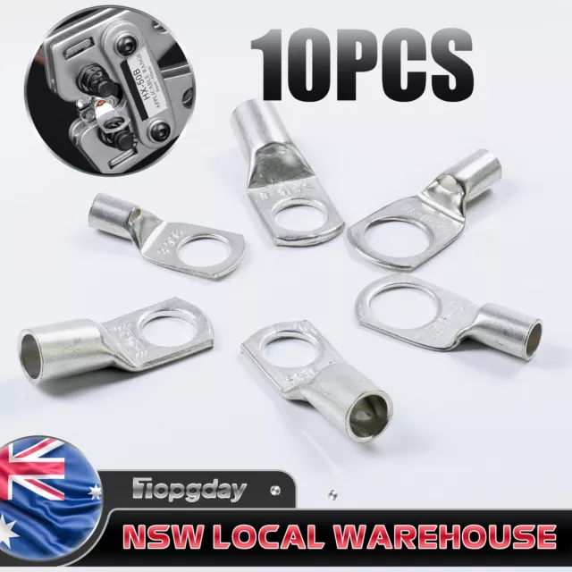 10pcs Battery Copper Cable Lug Lugs Crimp Terminals Power Wire Rings Connector
