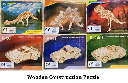 WOODEN CONSTRUCTION PUZZLE Dinosaur Apatosaurus Car £3.99 - PicClick UK