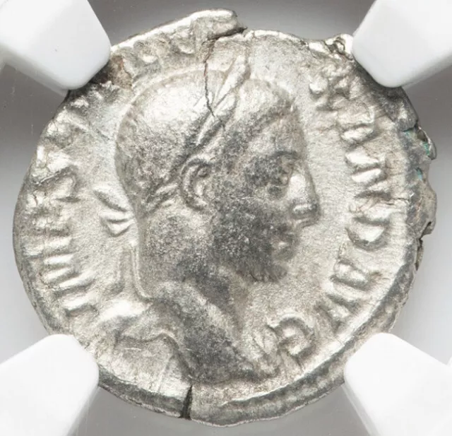 Severus Sev Alexander 222-235 AD, Roman Empire Denarius Silver Coin, NGC Ch VF