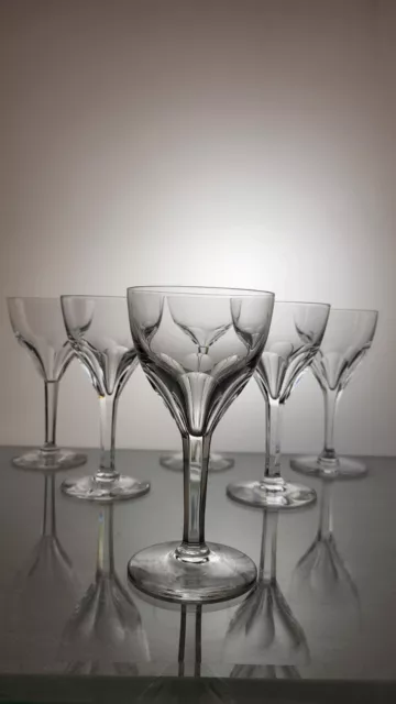 6 Verres à vin en cristal Val Saint Lambert modèle Nestor