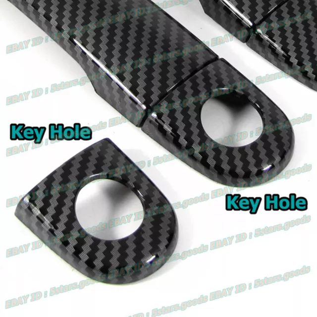 Glossy Carbon Fiber Covers For 00-15 Audi TT Coupe Convertible Side Door Handles 2