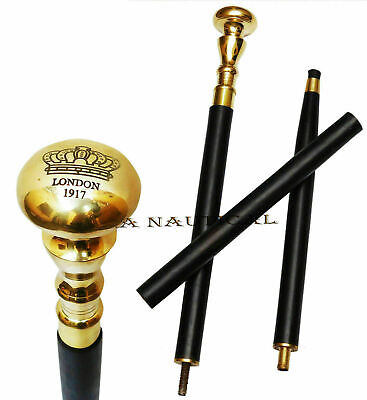 Nautical Brass Solid Knob Head Handle Handmade Style Wooden Walking Stick Cane
