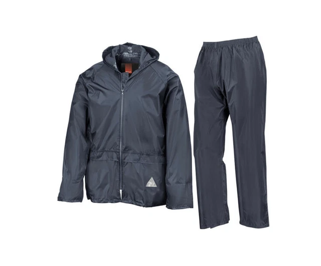 Result Mens Waterproof Windproof Heavy Duty Jacket & Trousers Rain Suit Blue XL Result Mens Waterproof Windproof Heavy Duty Jacket & Trousers Rain Suit Blue XL