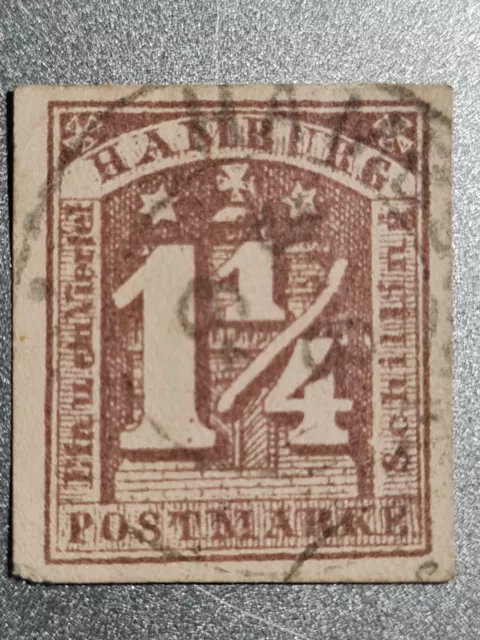 Schöne uralte Klassik Briefmarke weltweit aus Hamburg Altdeutschland