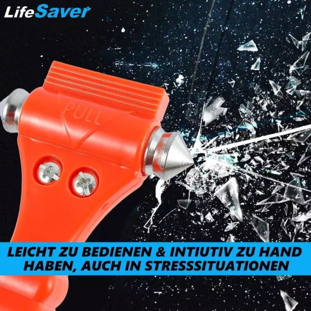 LiveSaver Nothammer Gurtschneider Notfallhammer Glasbrecher Gurtmesser [2er] 3