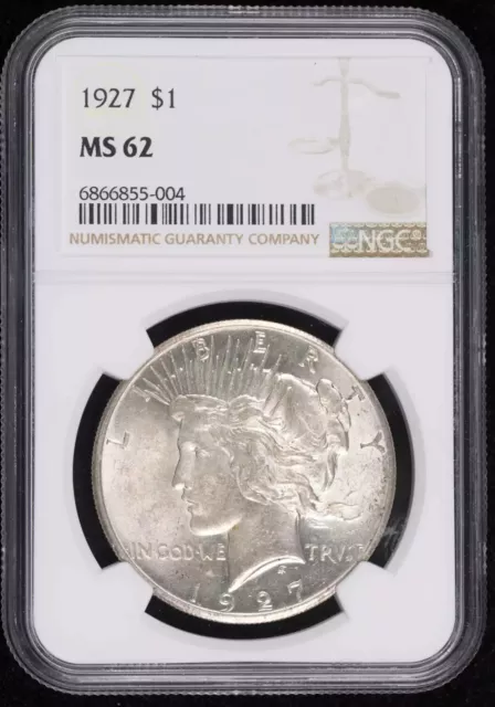 1927 P Peace Silver Dollar NGC MS-62